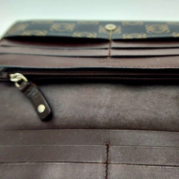 LOEWE Vintage Anagram Printed PVC Leather Long Wallet LOGO Purse - Picture 9 of 13